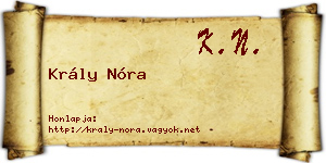 Krály Nóra névjegykártya