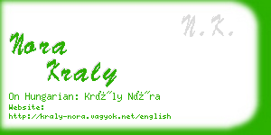 nora kraly business card